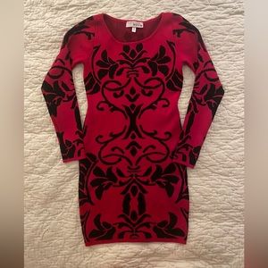 Derek Heart Red and Black Mini Dress